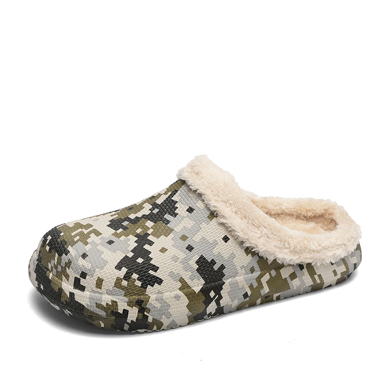 Men Slippers Winter Warm Furry Slippers Waterproof Indoor Home Cotton Shoes Fur Loafers Casual Plush Shoes
