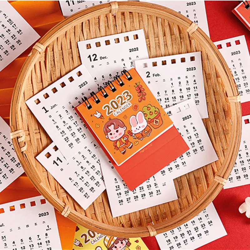 

2023 New Creative Ins Red Mini Desk Calendar Simple Cute Portable Desktop Calendar For Students Calendar School Office Calendar