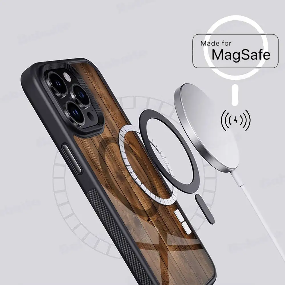 Wood Texture Art MagSafe Phone Case - Shockproof Cover