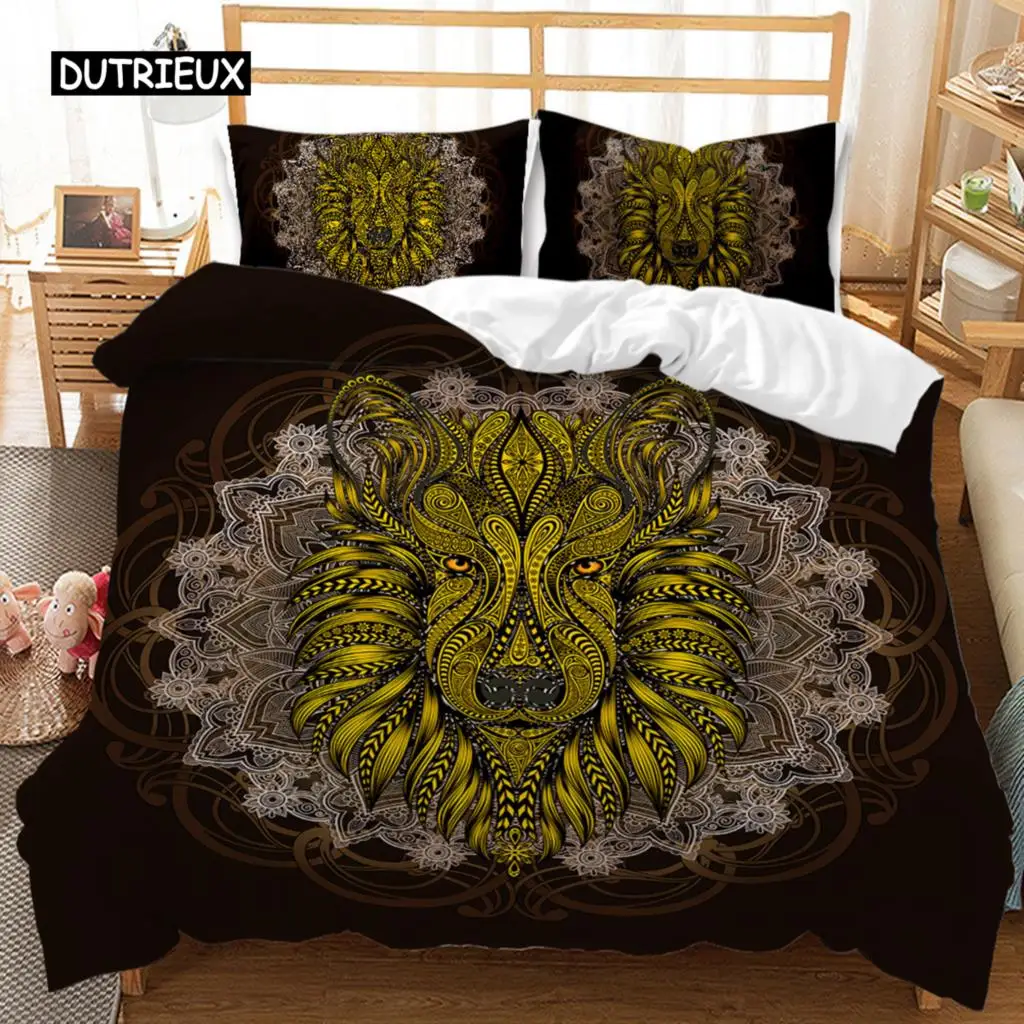 

Mandala Duvet Cover Set Exotic Bohemian Animals Bedding Set Animal Theme Single Twin Full Queen King Size Microfiber Quilt Cover