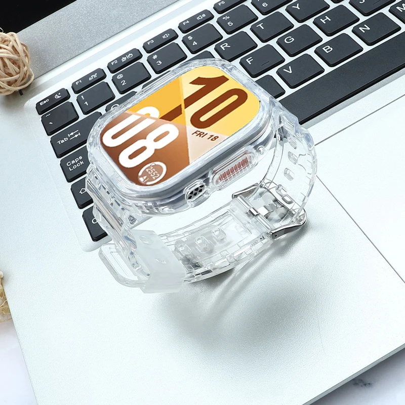 2-in-1 Transparent Silicone Band and Case Combo