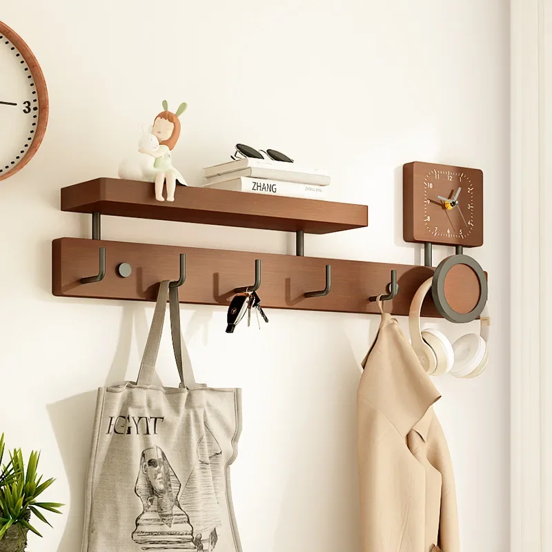 Entrance Coat Rack Hooks Wood Holder Hanger Clothes Organizer Coat Rack Bedroom Closets Hat Shelves Perchero Library Furniture