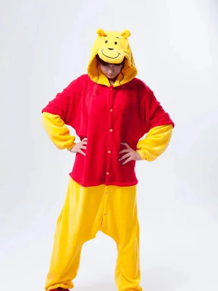 MINISO Kigurumi Winnie Bear Onesies Pajamas Cartoon Costume Winnie the Pooh Cosplay Pyjamas Party Dress Pijamas cosplay costumes children pajamas kigurumi pajamas