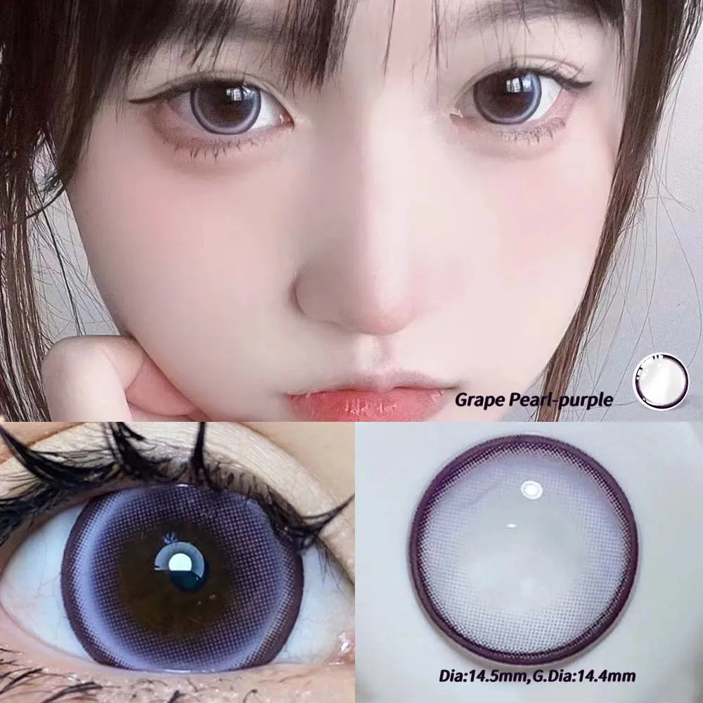 

OVOLOOK-2pcs/Pair 10 Tone Color Contact Lenses For Eyes Myopia Prescription With Vision Diopter Correction Beautiful Pupil Year