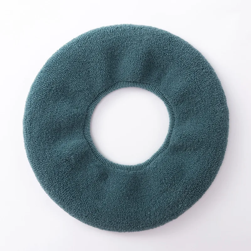 1Pcs Winter Warm Toilet Seat Cover Closestool Mat Washable Bathroom Accessories Knitting Pure Color Soft O-shape Pad Bidet Cover 6