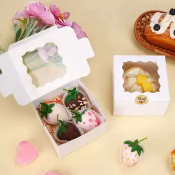 10 scatole di carta per confezionare cupcake, scatole per pasticceria, biscotti, scatole per confezionare prodotti da forno a forma di fiocco di neve