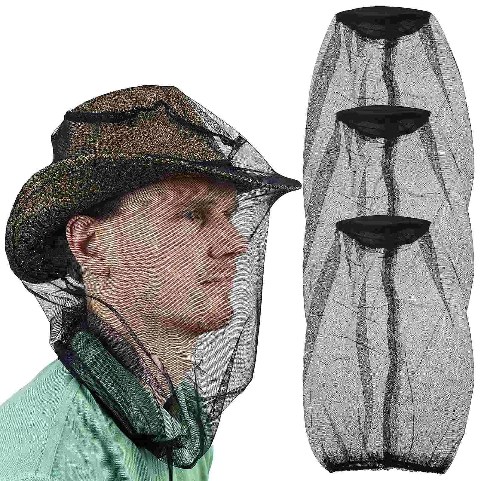 

3 Pcs Outdoor Fishing Hat Mesh Gnat Face Netting Mosquito Nylon Mesh For Men and Women