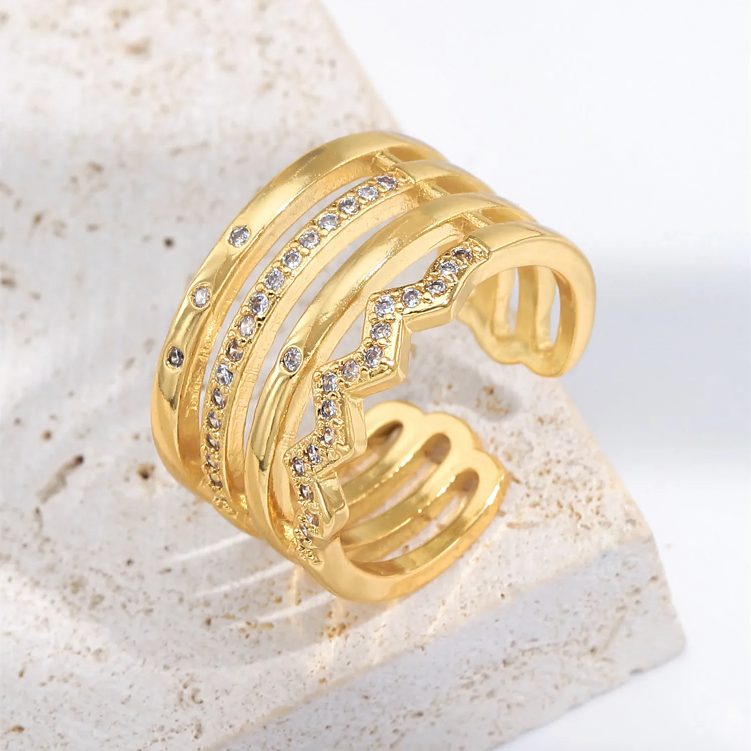2021 INS Color Rainbow Fashion Rings For Women Finger Jewelry Clear CZ Colorful Neon Enamel Open Adjusted Dome Ring