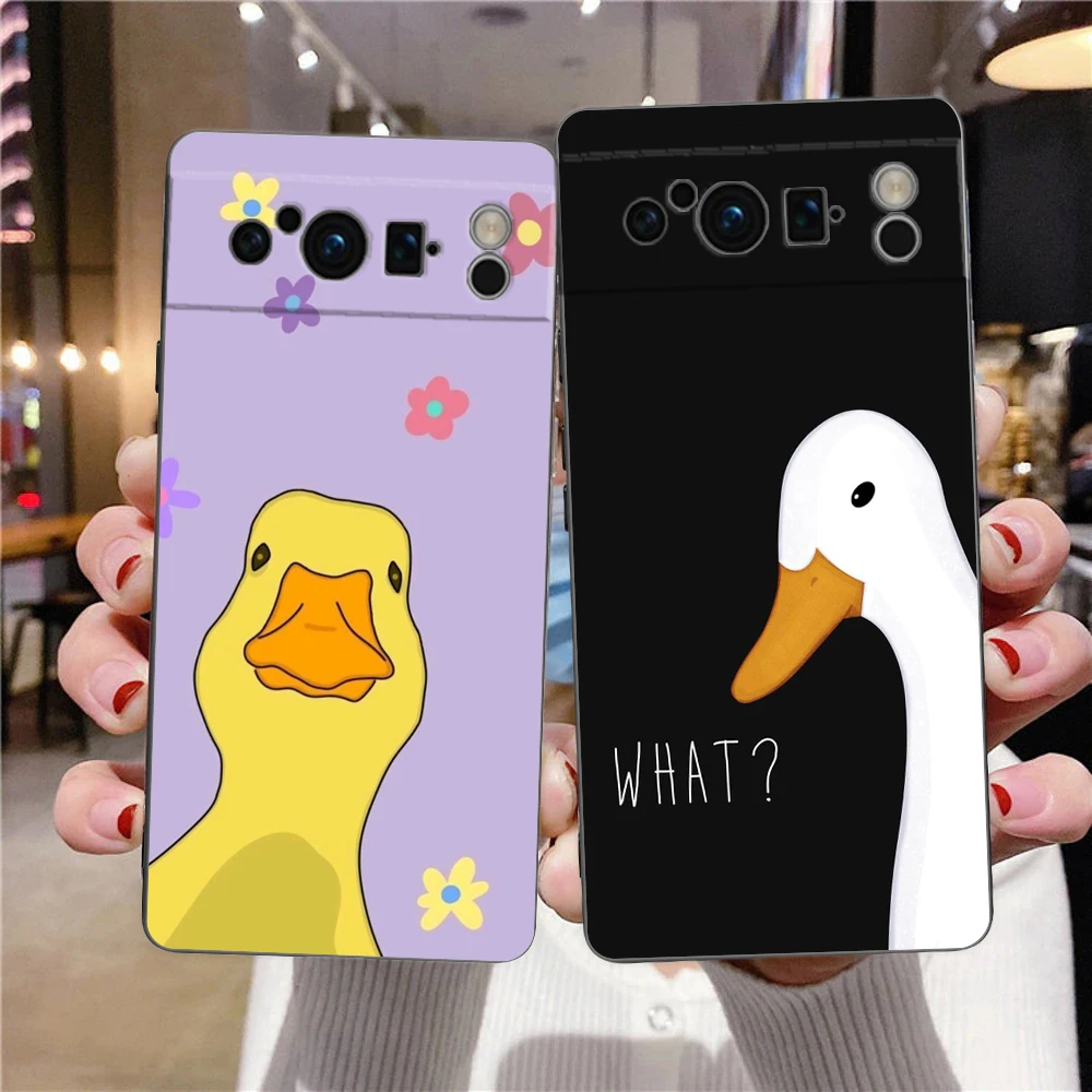 Adorable Goose and Duck-Themed Shockproof Silicone Phone Case Cover