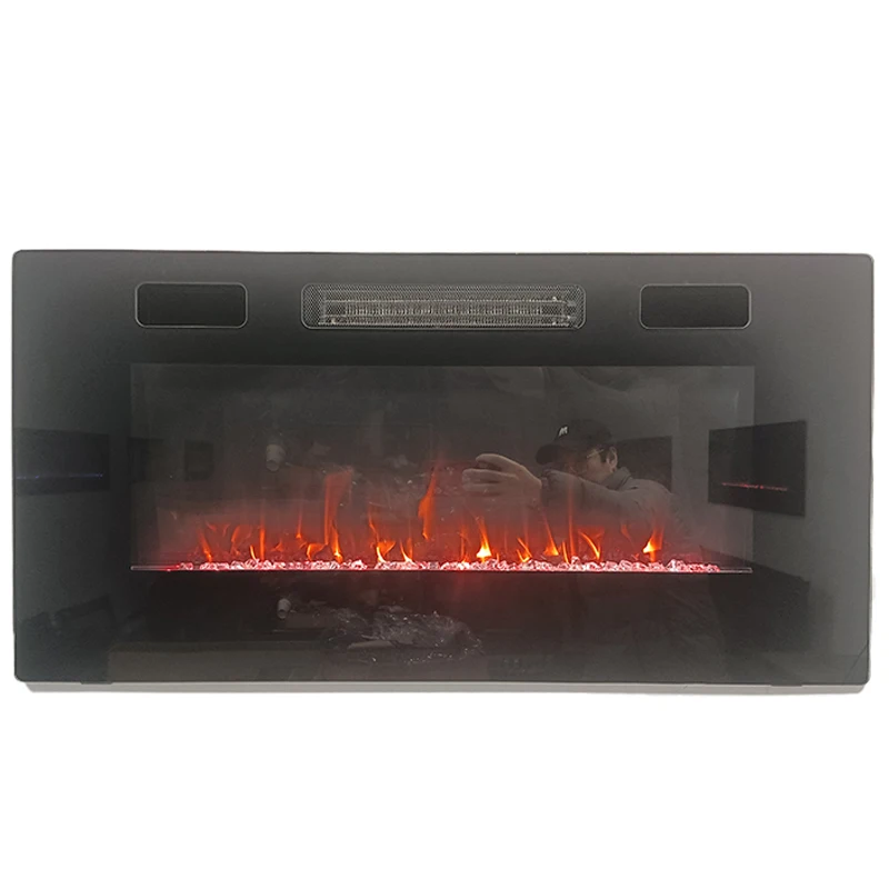 Modern 3-Sided Electric Fireplaces for & Hotels 40 50 60 72 80 90 100 Inch Furniture Wall Recessed