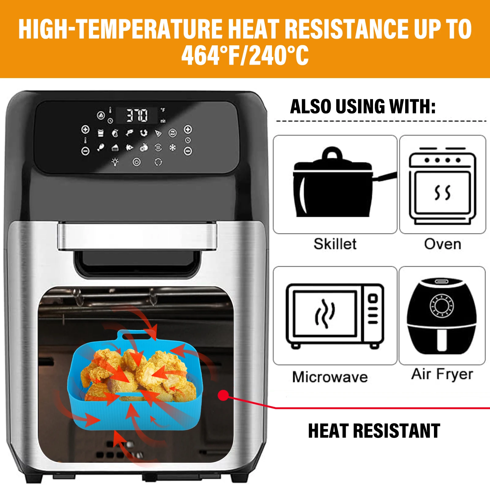 Baking Silicone Tray Baskets Reusable Pot For Ninja Air Fryer Accessories  Heating Baking Pan