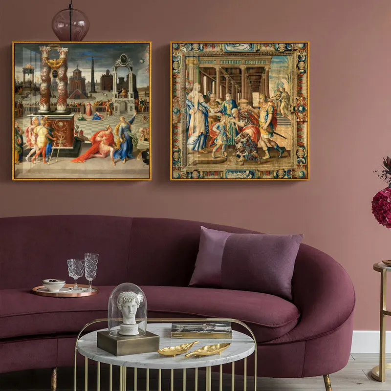 

Canvas Prints 《Augustus and the Tiburtine Sibyl》Famous Oil Painting Classic Wall Art Artwork Decorative Picture for Room Home Dé