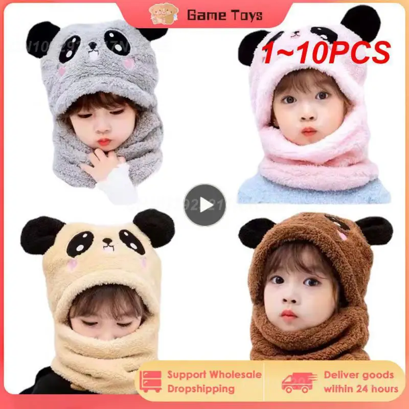 

Шапка-бини унисекс с шарфом и медведем, 1-10 шт.