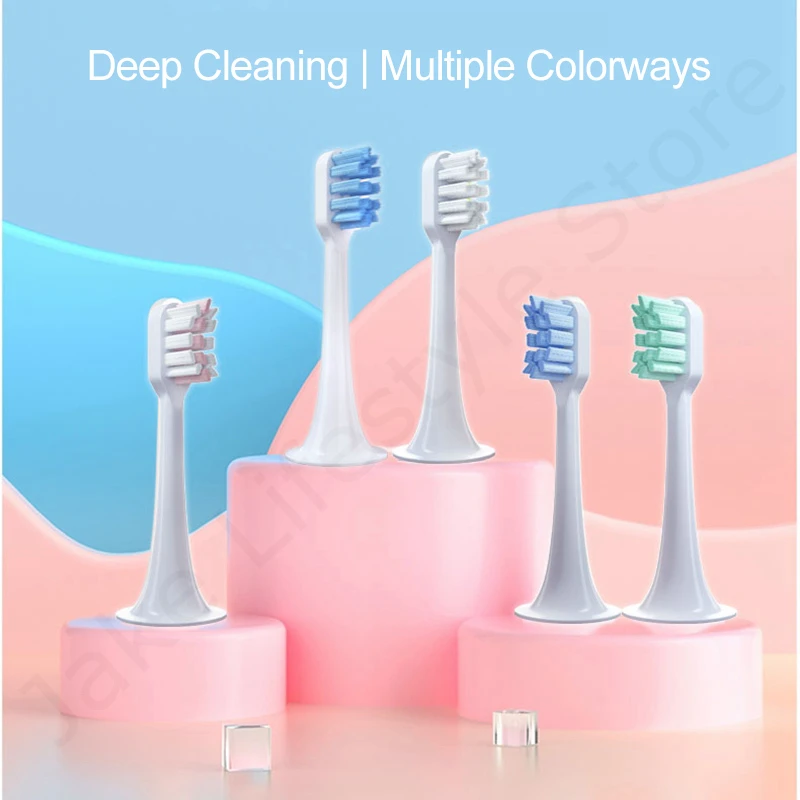 Replacement Toothbrush Heads For Xiaomi T300 T500 Sonic Electric Teeth Brush Mijia T300 Nozzles With Dust Cover Vacuum Packaging