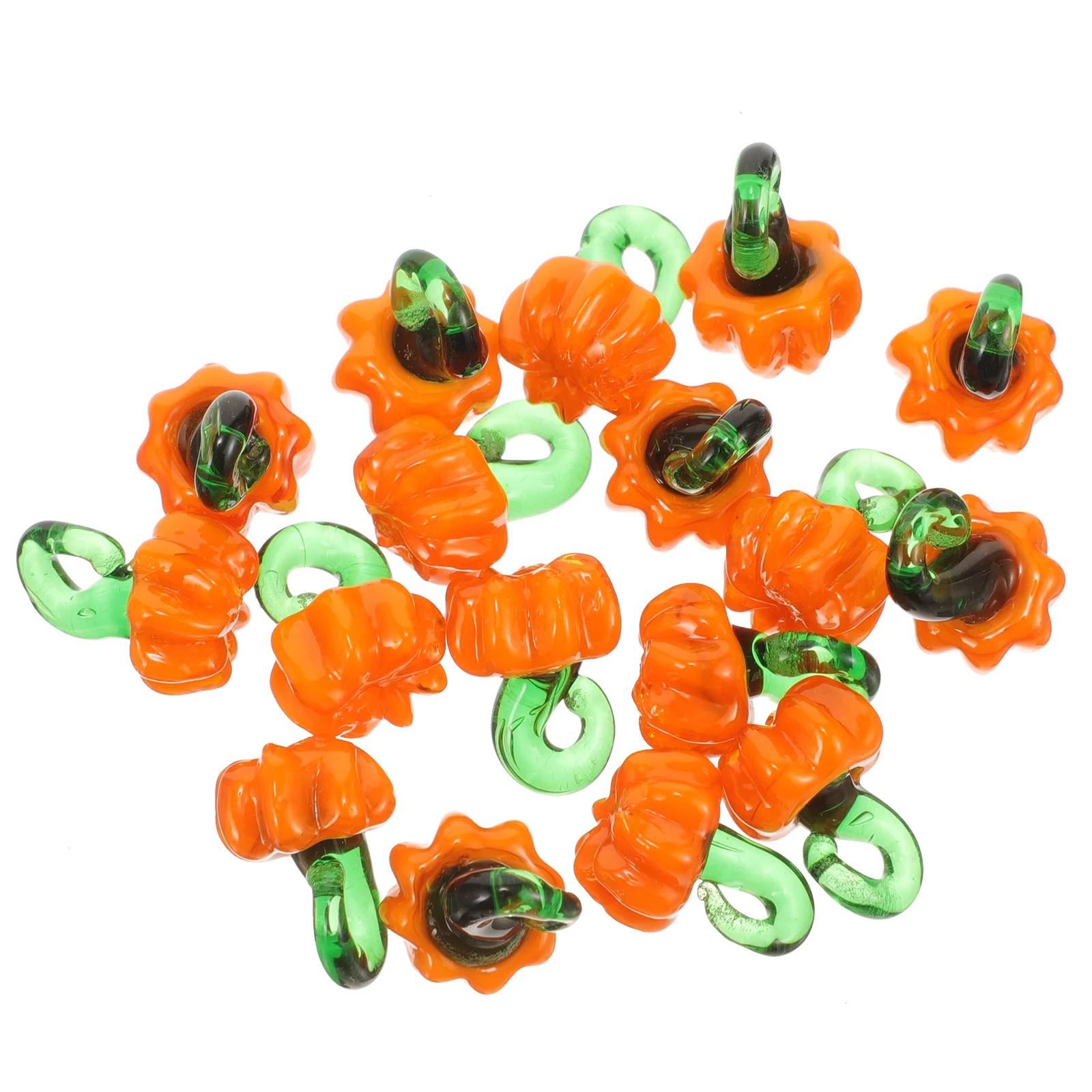 

20pcs Glass Pumpkin Charms Diy Charms Pendants Imitation Pumpkin Vegetable Beads