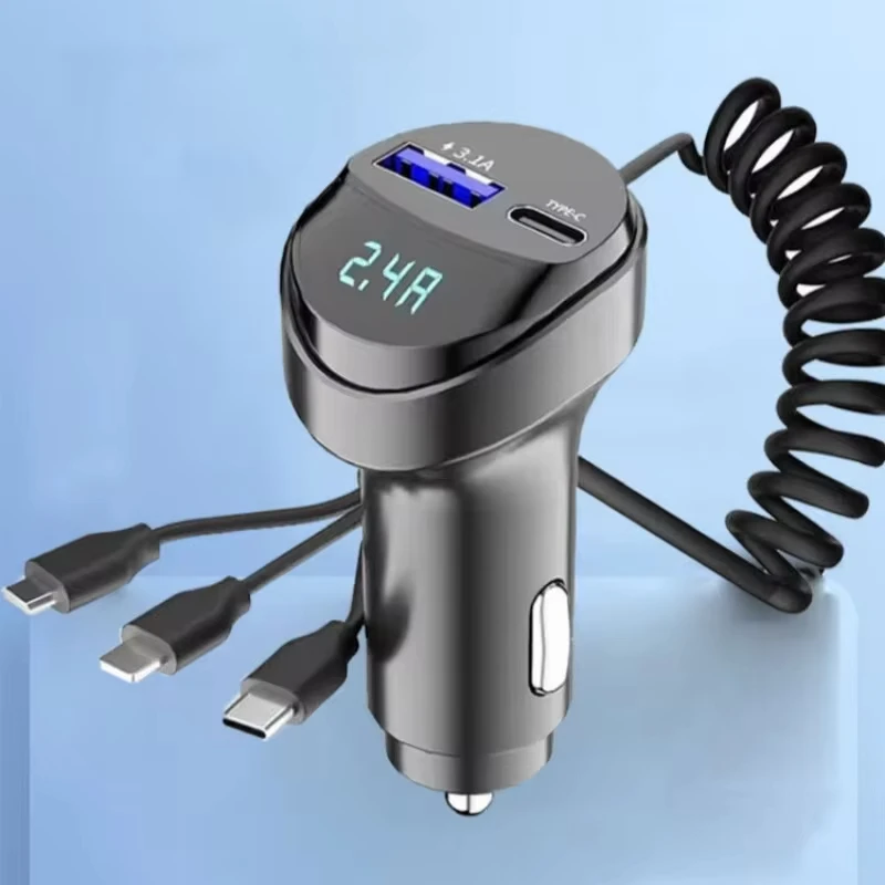 Fast Charging 55W Car Multi-function 2 Ports USB Charger