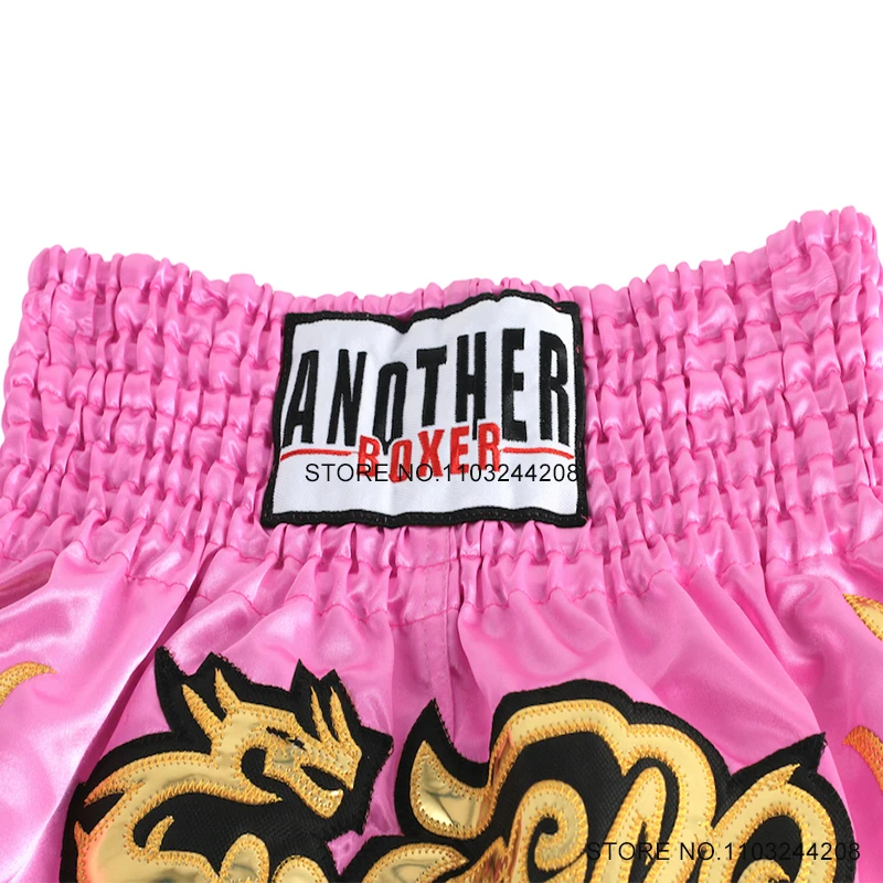 Muay Thai Shorts Pink Boxing Shorts Women Men Child Girl Boy Kickboxing Cage Fighting Grappling Pants MMA Training Clothing Pink