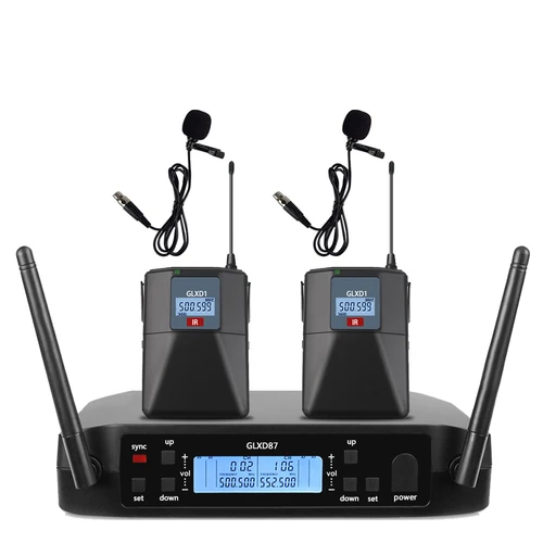 SOMLIMI 전문 무선 마이크, GLD BET87, 2 채널 UHF 헤드셋 마이크, 연설 파티 모임, 500-599MHZ 3
