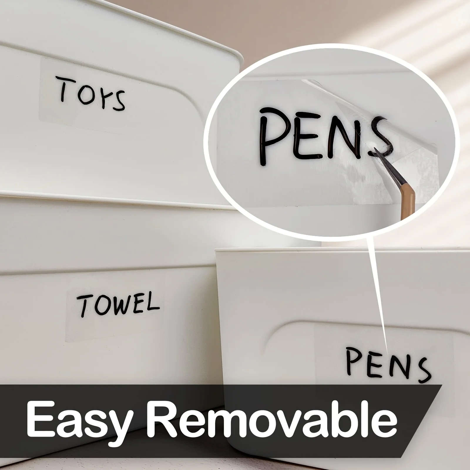 160/250pcs Detachable Waterproof Label Stickers, Handwritten Label Paper Suitable for Office Storage Boxes, Relocation Folders