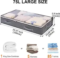 4-Pack Large Capacity Underbed Storage Bags Organizer with Clear Window and Handles for Blanket, Comforter, Bedding, Clothes 2