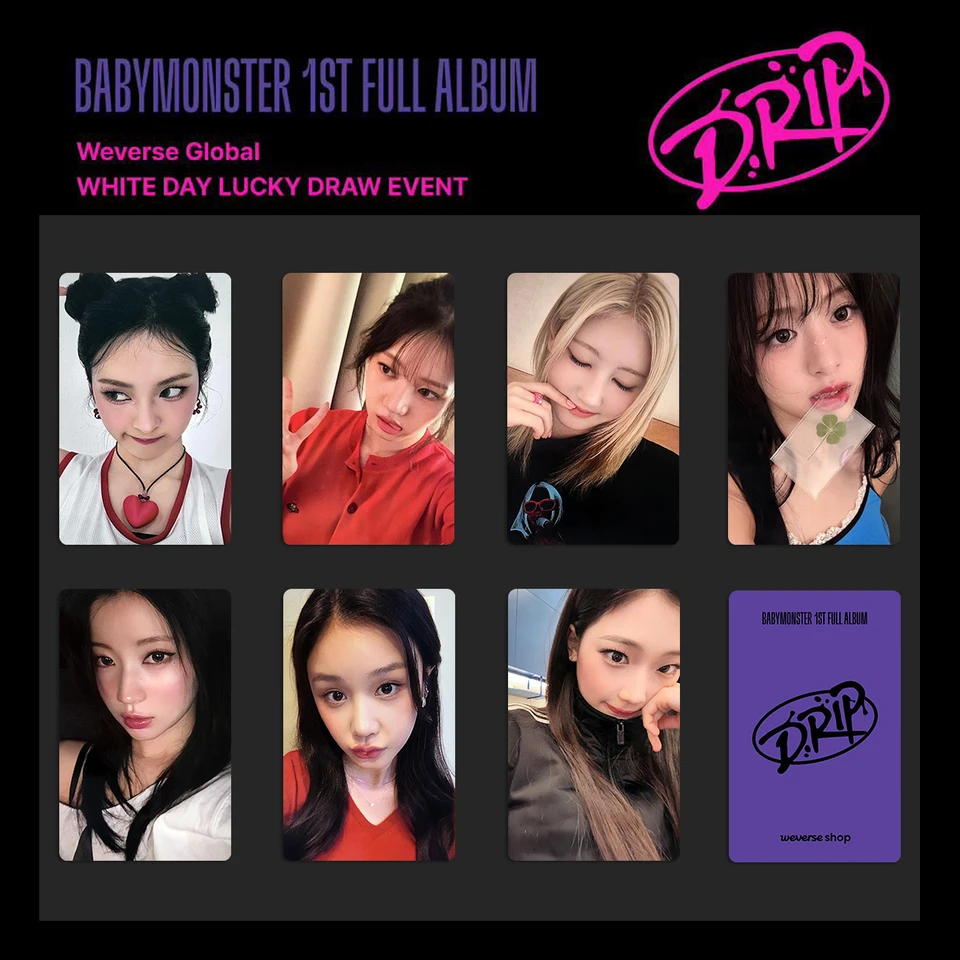 7/21Pcs/Set KPOP BABYMONSTER WHITE DAY LUCKY DRAW Photocards DIRP