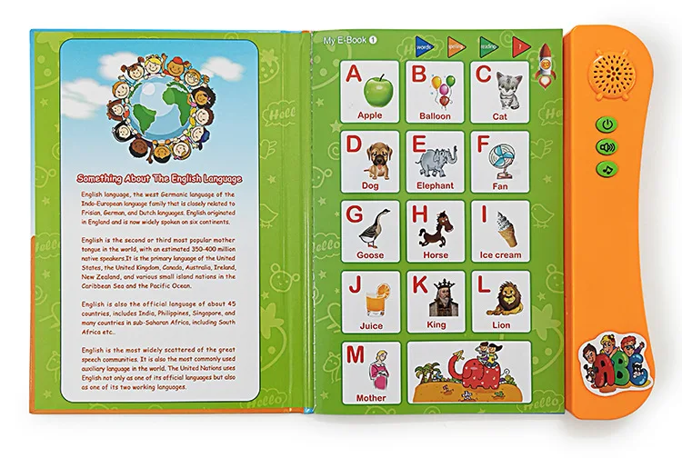 New English Cartoon Point Reading Book Children Early Education Finger Touch Learning Language Multifunctional E-book Toy Gift 6