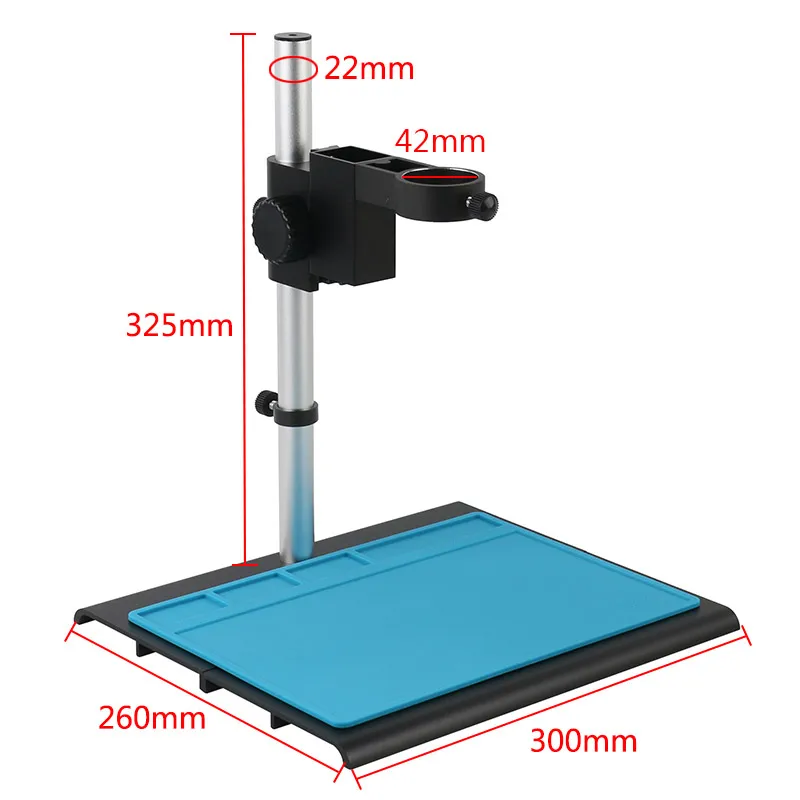 Microscope Arm Stand Video Microscope Stand Aluminum Alloy Adjustable Focusing Bracket Holder Table Stand 42mm 50mm For Digital HDMI USB Video Microscope Camera