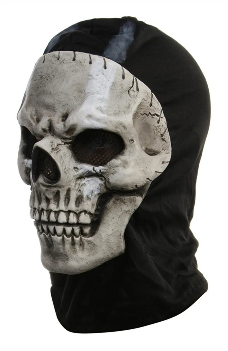 Ghost Mask With Protective Jaw for Cosplay and Airsoft 