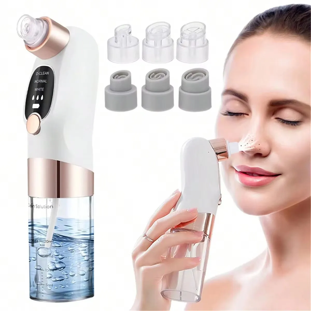 Face Beauty Pore Vacuum Facial Cleaner, Blackhead Remover, USB Charging Water Circulation Facial Cleaning Tool 6