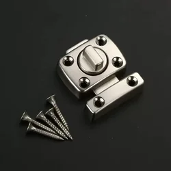 Premium Heavy - Duty Rotating Metal Door Lock - Anti - Theft Security Bolt with Mounting Bracket (Silver)