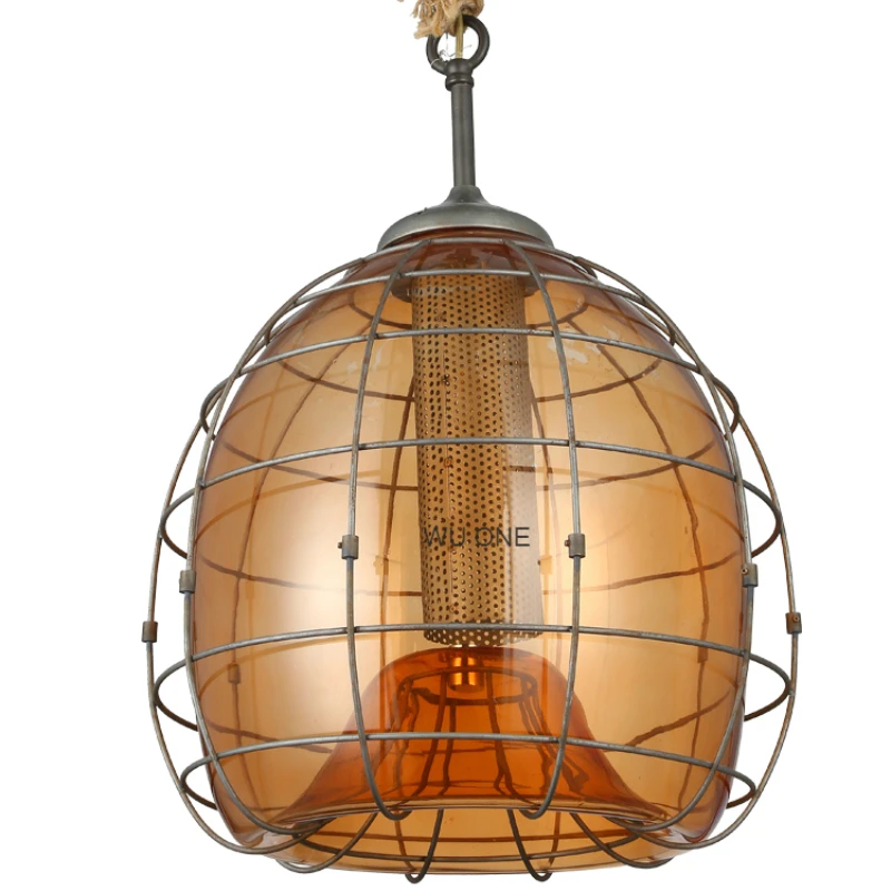 

Iron Lampshade Vintage Style lighting Made In China For Restaurants bars lodging Home Art Glass Pendant Lamp