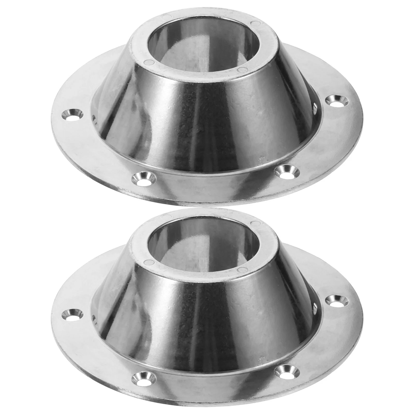 

2 Pcs RV Fixed Accessories Table Base Flush Mount Car Pedestal Desktop Leg Silver Camper Van Flange