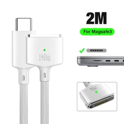 High - Power USB - C to Magnetic Fast Charging Cable with LED Indicator - 2m (WHITE)