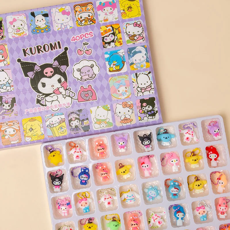 40pcs Surprise Blind Box Kuromi Hello Kitty Christmas Advent Calendar Box Cinnamoroll Anime Figures Doll Toy Pendant Gift