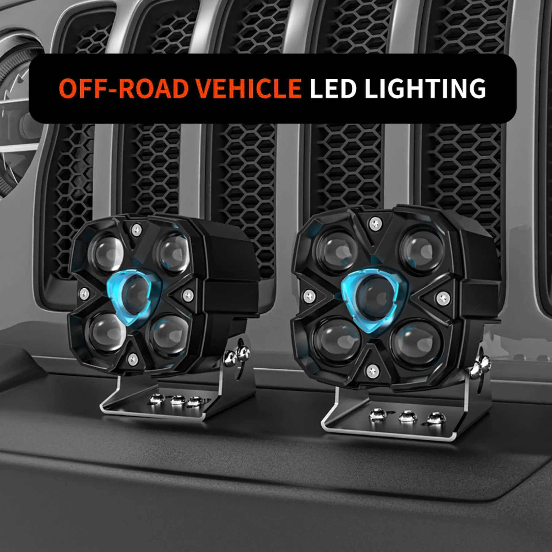 Additional LED Headlights Work Light Bar Daytime Driving LED Work 6000K Spot Com