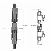 Aquarium Double Tap Connector Aquarium Water Control Valve Fish  Hose Pipe Quick Release Double Tap Connector 2