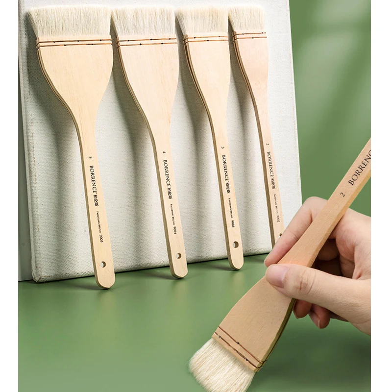 FlatHakePaintBrusheSheepHairBristlesWashBrushOilPainting