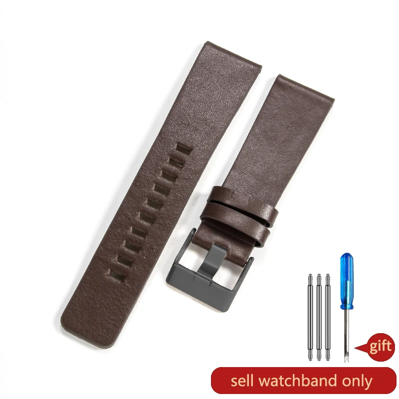 Luxury Genuine Leather Watch Strap with Plain Weave Buckle and Tool