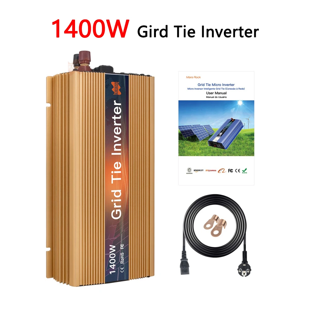 Mars Rock 1400W Solar On Grid Tie Microinverter Onda Sinusoidale Pura Dc 18V 36V Mppt Ac 120V 230V Nave Da Eu Brasile