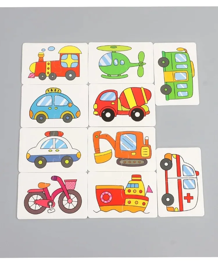 Children's Montessori Enlightenment Card Matching Puzzle Early Education Cartoon Pattern Cognitive Boys and Girls Toys 6