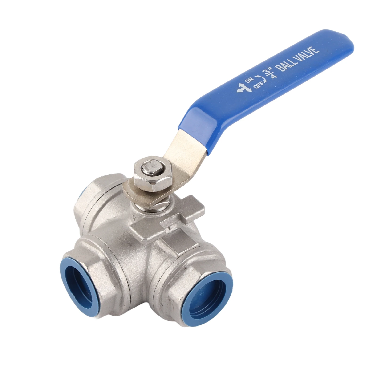 Stainless Steel SUS304 Pipe Ball Valve Three Way T Type Female Thread 3/4" DN20 Ball Valve DN20 Pipe