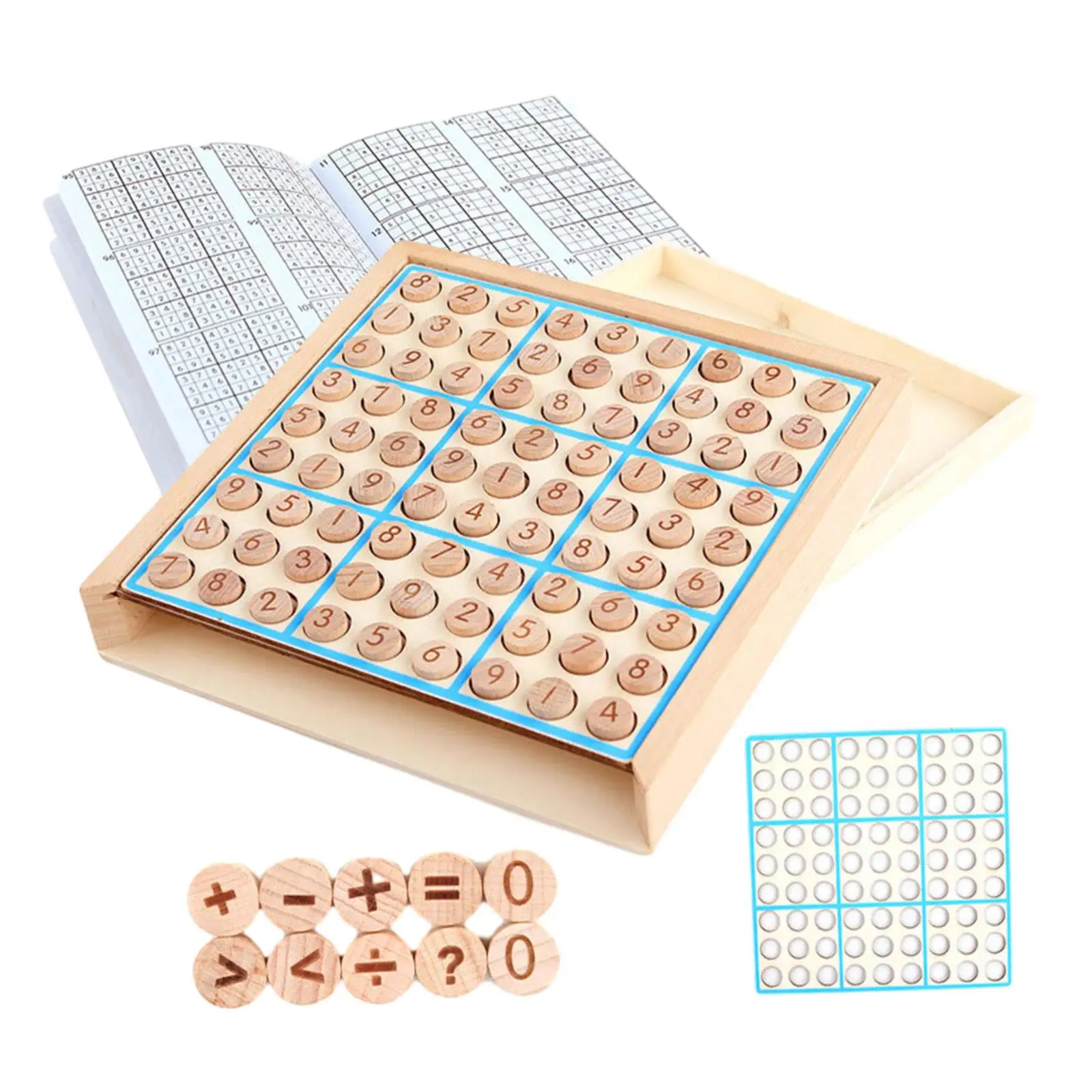 

Wooden Sudoku Board Game Number Thinking Game Jiugongge Toys Portable Math Toy Brain Teaser Family Game for Kids Birthday Gift