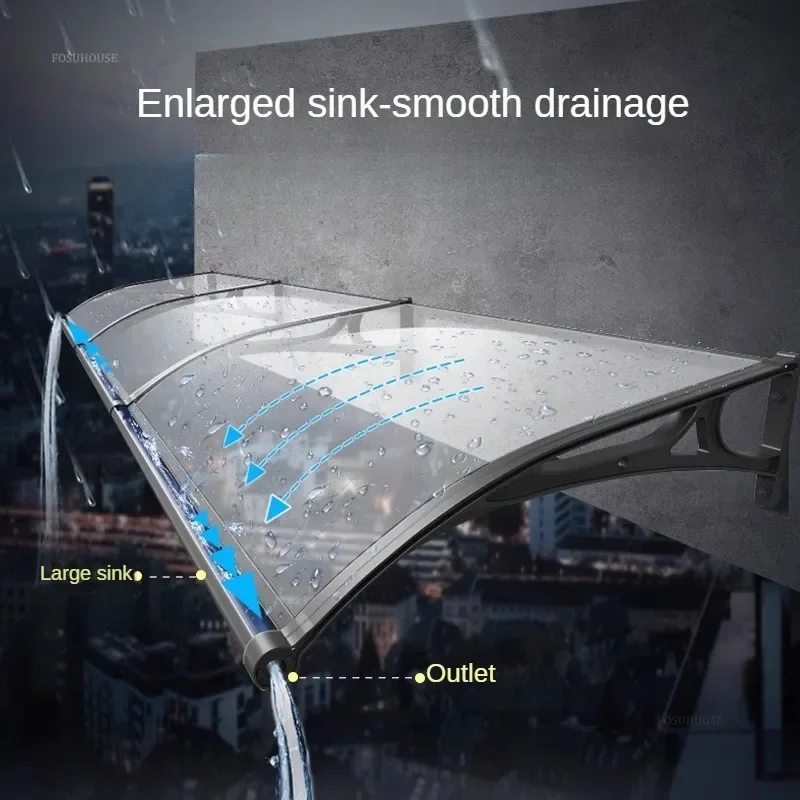 Light Luxury Smooth Awning for Restaurant Modern Metal Sunshade Awnings Small Commercial Awnings for Air Conditioning Host