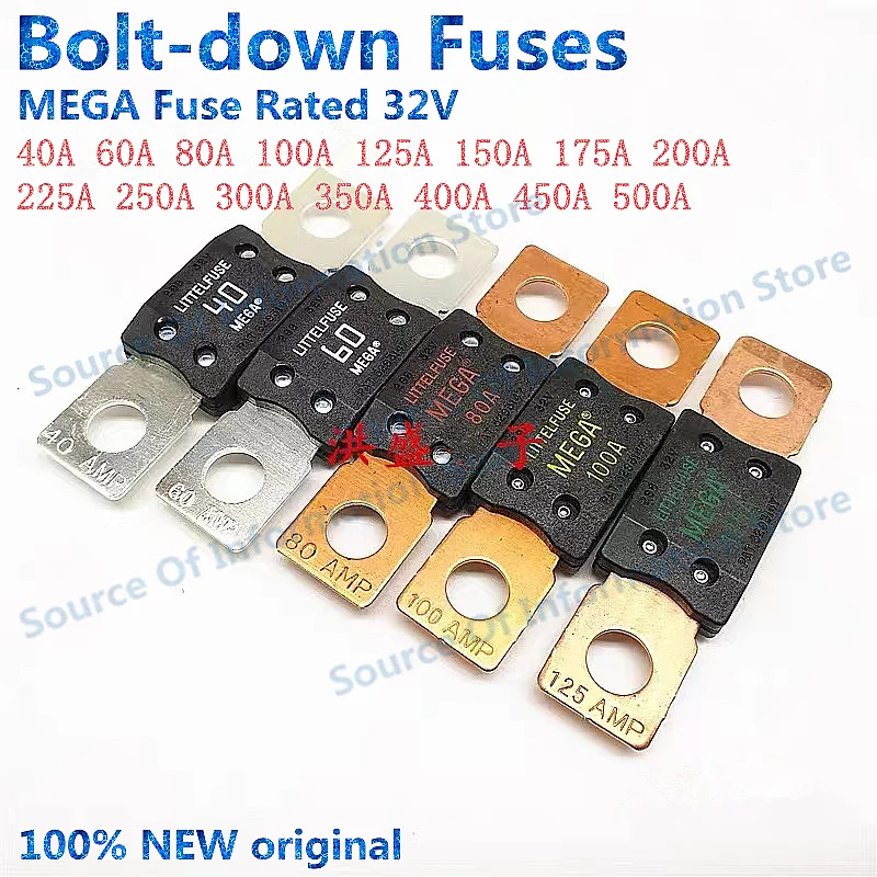 Bolt-down Fuses 80A 100A 125A 150A 200A 250A 300A 350A 400A 298 Automotive Fuse Blocks MEGA Fuse Rated 32V