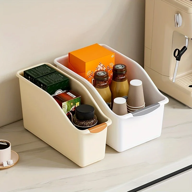 Curved Plastic Storage Bins Set - Multipurpose Home Organization Boxes for...