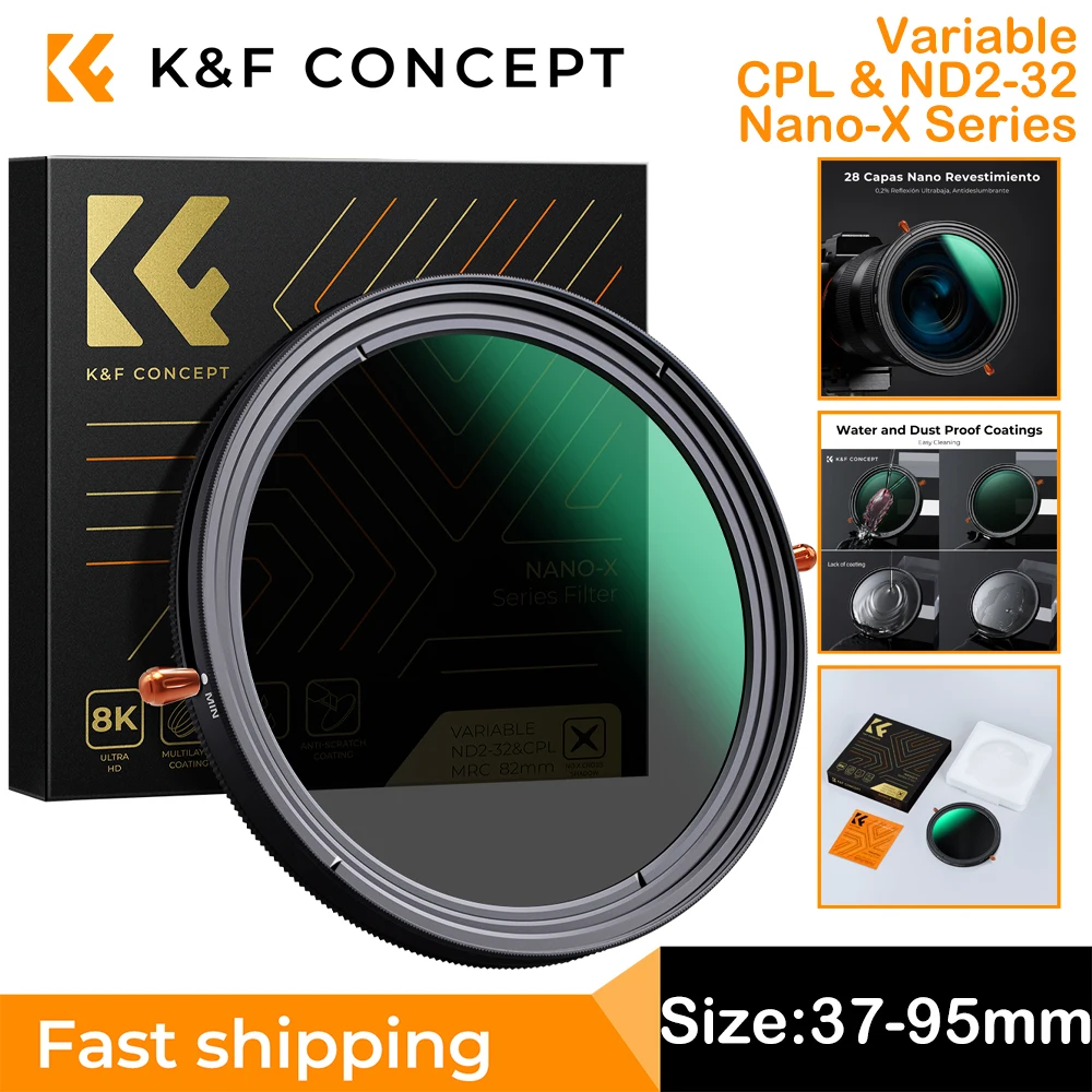 Filtro ND Variabile K&F Concept 1-5 Stop Per Obiettivi 77mm - Vetro Ottico - Foto 4