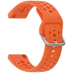 Breathable Silicone Sport Band - 22mm Smartwatch Strap Replacement - Amazfit bip 6 (Orange)