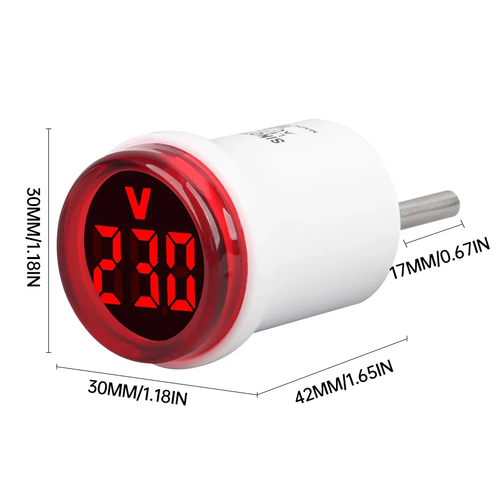 Circular LED Display Digital Ammeter with EU Plug for Electrical Measurements