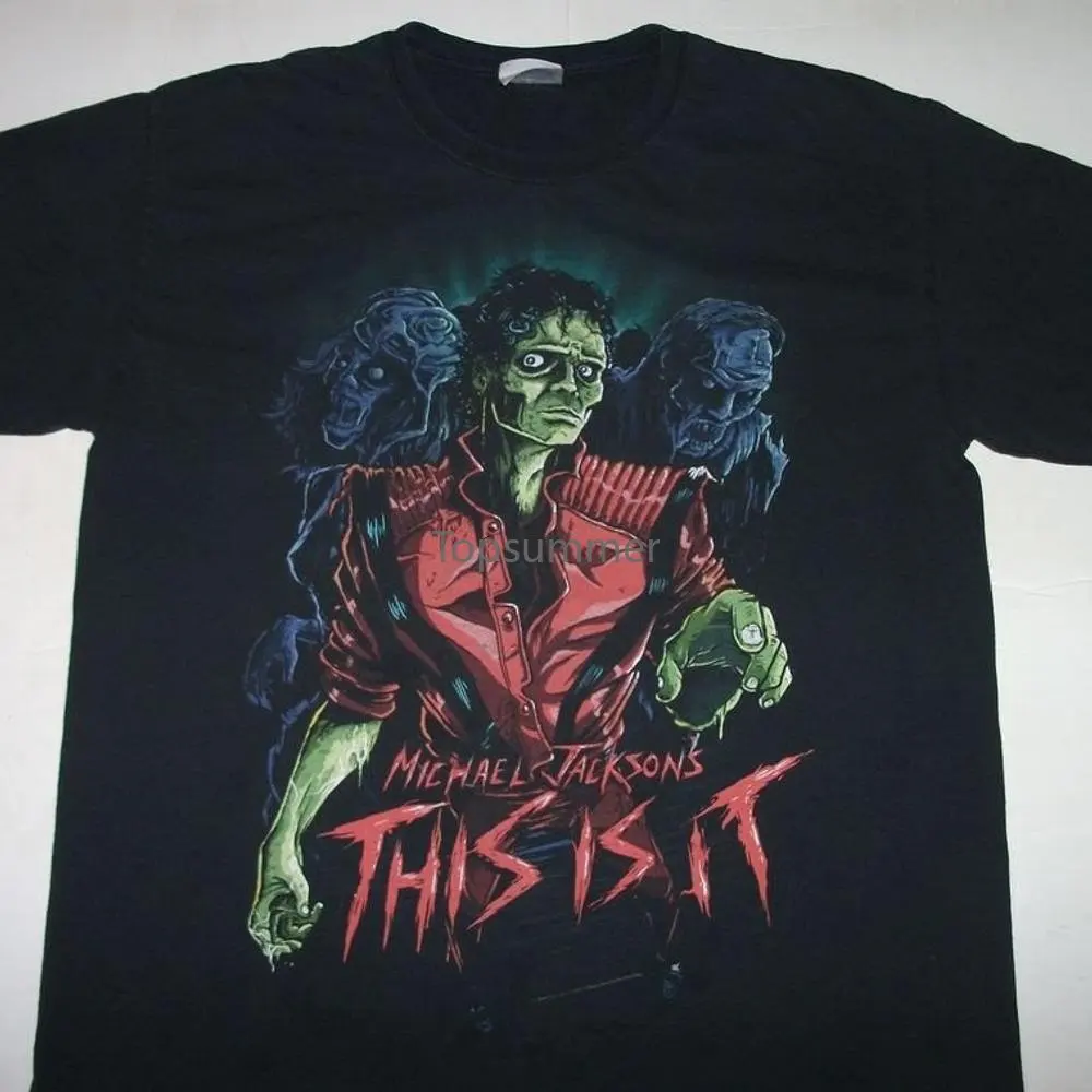 Michael Jackson Black Thriller Zombie T Shirt Taglia Grande