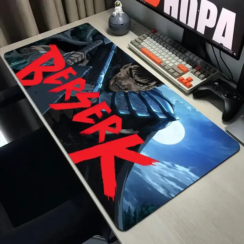 Black White Anime Mouse Pad Guts sword in berserk Gamer Mouse Mat Computer gaming Accessories Keyboard Laptop mouse Desk pad - Image 13